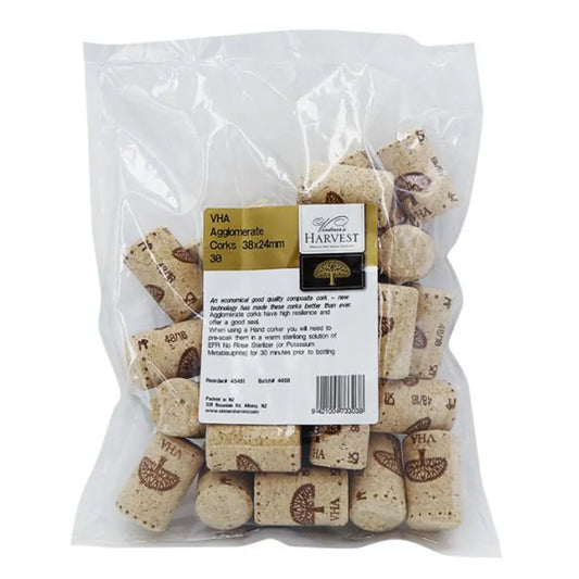 VINTNERS HARVEST VHA AGGLOMERATE CORKS (38X24mm) X 30