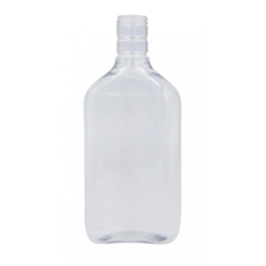 PET SPIRIT FLASK 500ml CLEAR WITH WHITE CAP