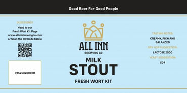 All In Brewing MILK STOUT (WRITERS BLOCK) Fresh Wort Kit